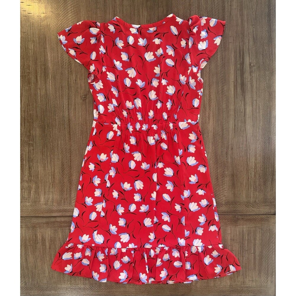 Talbots Classic Red Floral Flutter Sleeve Flounce Hem Dress Women’s Size 6P EUC - Picture 14 of 16